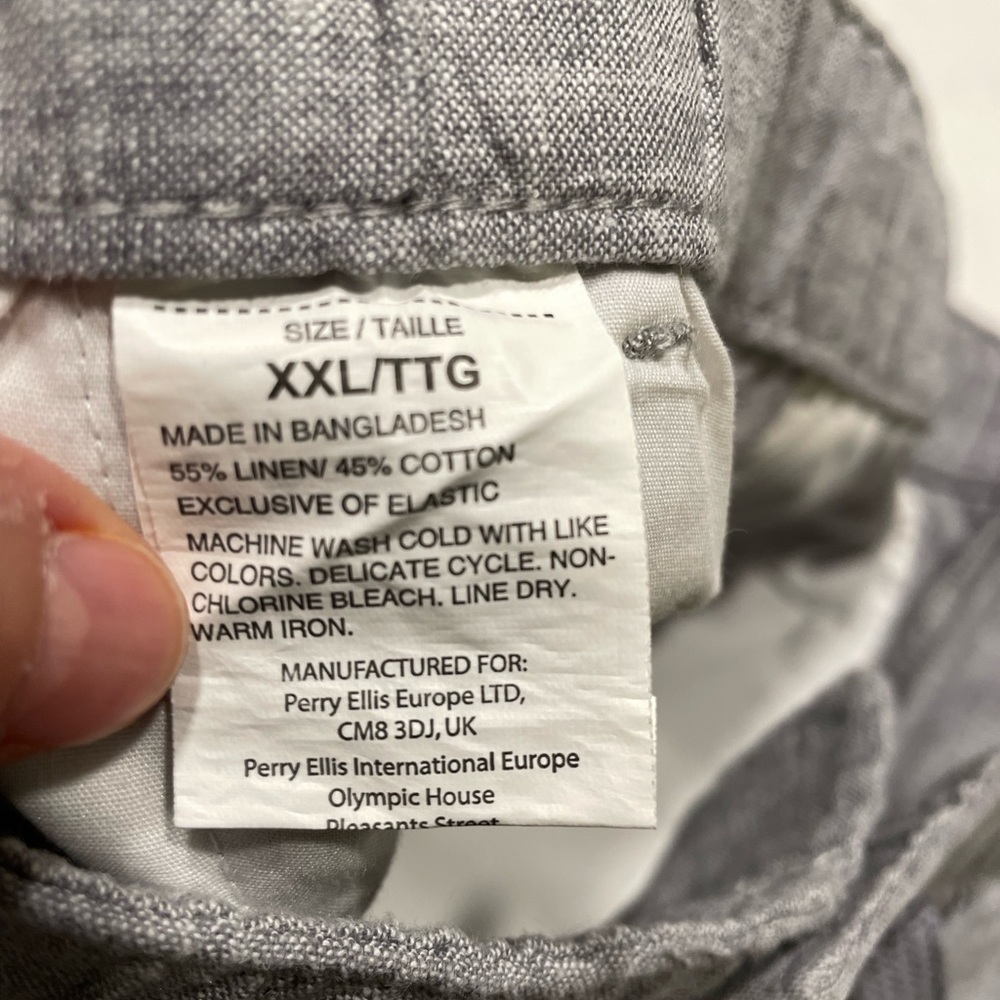 Perry Ellis Linen‎ Blend Drawstring Shorts, Gray, XXL - New With Tags - Picture 2 of 8